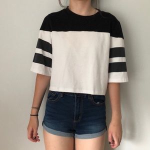 black and white striped shirt